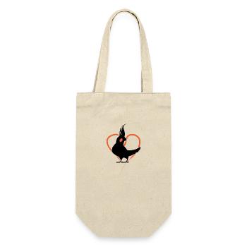 Cockatiel heart - Gift Bag for Bottles - nature - Front