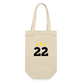22 Jahre Stern - Geschenk zum 22. Jubiläum - Geschenkbeutel für Flaschen - Natur - Vorne
