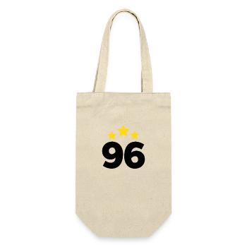 96 Jahre Stern - Geschenk zum 96. Jubiläum - Geschenkbeutel für Flaschen - Natur - Vorne