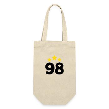 98 Jahre Stern - Geschenk zum 98. Jubiläum - Geschenkbeutel für Flaschen - Natur - Vorne
