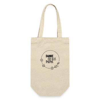 Papa Papa Père Fille Fils Fête des Pères Chemise Homme - Sac à bouteille - nature - Devant