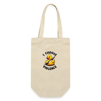 i choose violence - duck with knife - Geschenkbeutel für Flaschen - Natur - Vorne