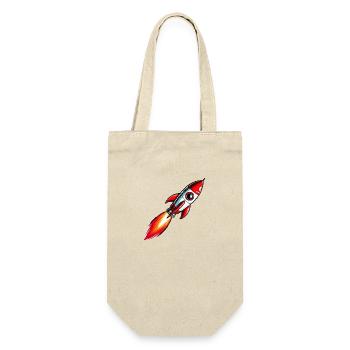 Rakete - Geschenkbeutel für Flaschen - Natur - Vorne