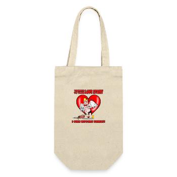 Lustige Amor-Liebesgeschichte Valentinstag-Paare - Geschenkbeutel für Flaschen - Natur - Vorne
