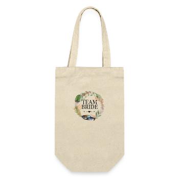 Team Trense Kranz Boho Blumen - Geschenkbeutel für Flaschen - Natur - Vorne