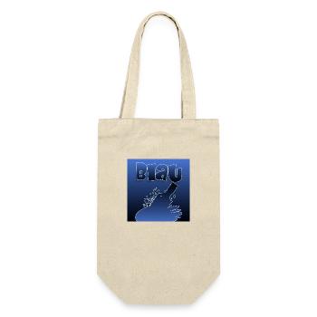 Blau - Geschenkbeutel für Flaschen - Natur - Vorne