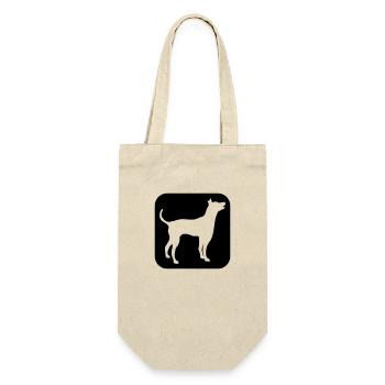 Dog Silhouette Symbol Button Logo Square Cool - Gift Bag for Bottles - nature - Front