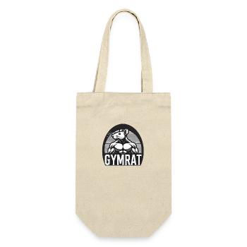 GymRat-Logo - Geschenkbeutel für Flaschen - Natur - Vorne