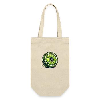 Künstlerische Limette – Fruchtige Illustration - Geschenkbeutel für Flaschen - Natur - Vorne