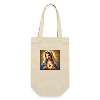 Stechpalme Maria Maria Madonna Mariana Jungfrau Maria Heilig - Geschenkbeutel für Flaschen - Natur - Vorne