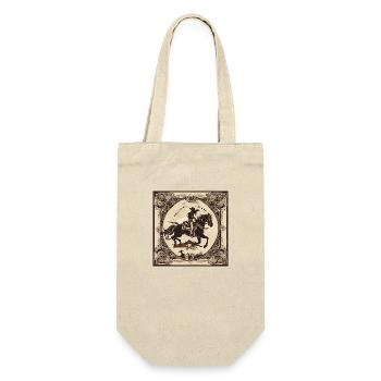 Cowboy Design 2 - Geschenkbeutel für Flaschen - Natur - Vorne