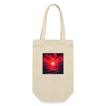 Vibrant Sunset Over Ocean Scene - Gift Bag for Bottles - nature - Front