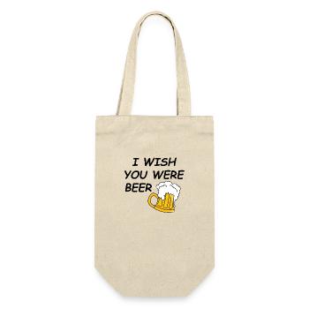 I wish u were beer - Geschenkbeutel für Flaschen - Natur - Vorne