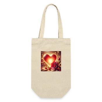 Liebe und lieb - Geschenkbeutel für Flaschen - Natur - Vorne