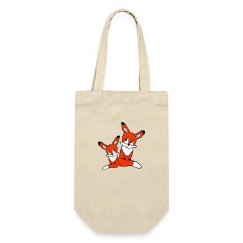 2 Foxes Mother Red Fox Little Child Father Mom - Gift Bag for Bottles - nature - Front