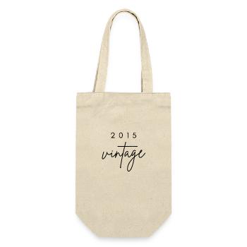 Vintage 2015 Anniversary - Gift Bag for Bottles - nature - Front