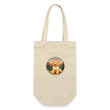 Golden Doodles Berge Jahrgang - Geschenkbeutel für Flaschen - Natur - Vorne