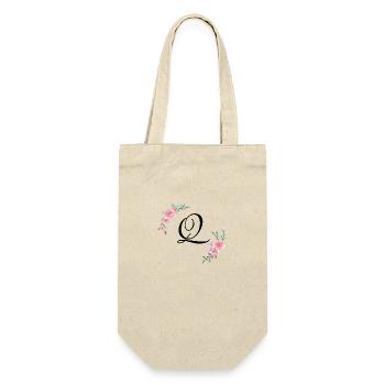 Lettre q florale rose - Sac à bouteille - nature - Devant