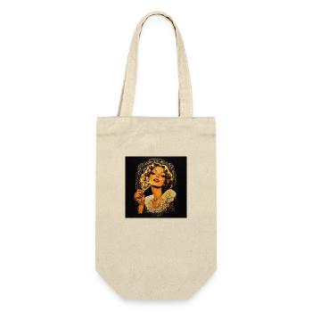 Vintage girl - Geschenkbeutel für Flaschen - Natur - Vorne