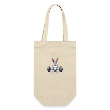 Muscular bunny during training - Gift Bag for Bottles - nature - Front