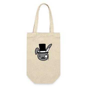 Mr. Bunny Gentleman Top Hat Monocle Glasses - Gift Bag for Bottles - nature - Front