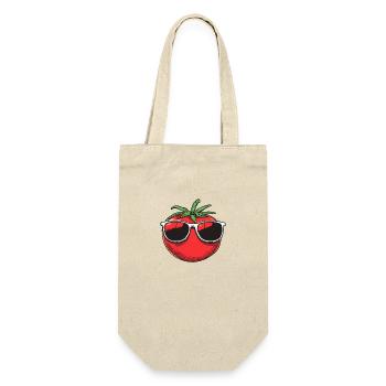Tomate Sonnenbrille Sommer - Geschenkbeutel für Flaschen - Natur - Vorne