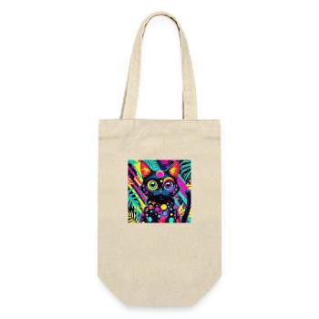 style de dessin animé de couleur néon chat chien art design cool - Sac à bouteille - nature - Devant