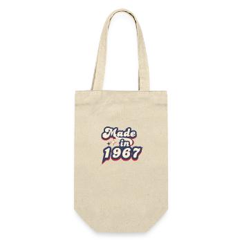 Hergestellt im Jahr 1967 Retro - Geschenkbeutel für Flaschen - Natur - Vorne