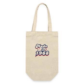Hergestellt im Jahr 1968 Retro - Geschenkbeutel für Flaschen - Natur - Vorne