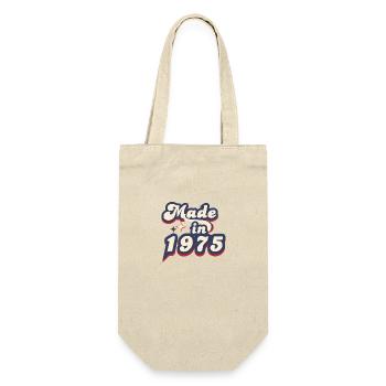 Hergestellt im Jahr 1975 Retro - Geschenkbeutel für Flaschen - Natur - Vorne