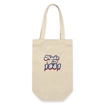 Hergestellt im Jahr 1981 Retro - Geschenkbeutel für Flaschen - Natur - Vorne