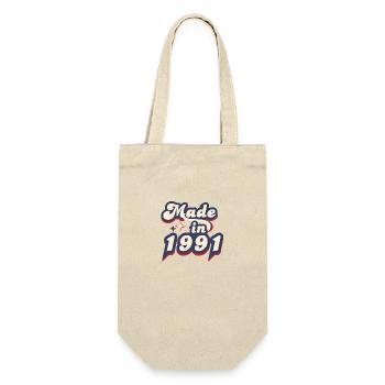 Hergestellt im Jahr 1991 Retro - Geschenkbeutel für Flaschen - Natur - Vorne