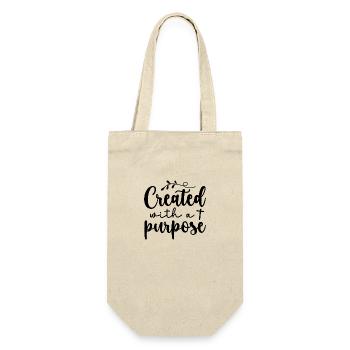 created with a purpose - Geschenkbeutel für Flaschen - Natur - Vorne
