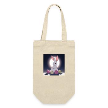 Hasenglück – Ostern Pur - Geschenkbeutel für Flaschen - Natur - Vorne