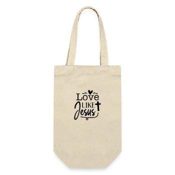 Liebe wie Jesus - Geschenkbeutel für Flaschen - Natur - Vorne