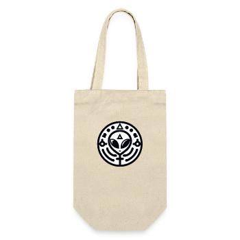 Geometrisches Alien-Logo - Geschenkbeutel für Flaschen - Natur - Vorne