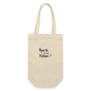 Veux tu être mon parrain - Sac à bouteille - nature - Devant