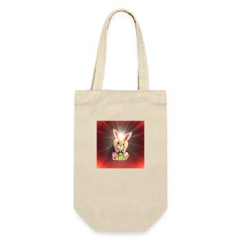 Eierhase & Frühlingsfreude - Geschenkbeutel für Flaschen - Natur - Vorne