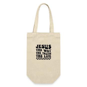 Jesus ist der Weg, die Wahrheit und das Leben - Geschenkbeutel für Flaschen - Natur - Vorne
