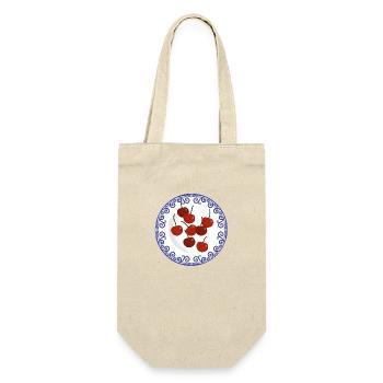 cerises sur assiette vintage - Sac à bouteille - nature - Devant