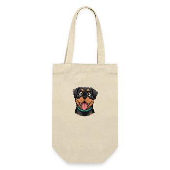 Rottweiler Portrait - Geschenkbeutel für Flaschen - Natur - Vorne
