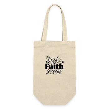 God Faith Success - Geschenkbeutel für Flaschen - Natur - Vorne