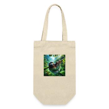 Faultier Wanderer Pura Vida - Geschenkbeutel für Flaschen - Natur - Vorne