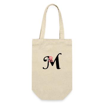 Lettre m fleurs minimalistes - Sac à bouteille - nature - Devant