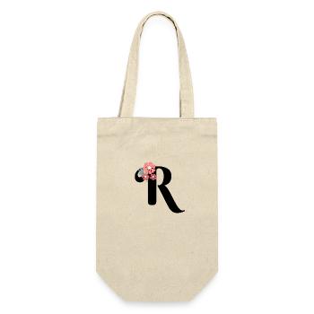 Lettre r fleurs minimalistes - Sac à bouteille - nature - Devant