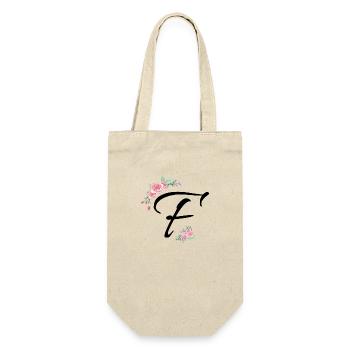 Buchstabe f Blumen - Geschenkbeutel für Flaschen - Natur - Vorne