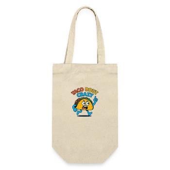 Taco Bout Crazy – Lustiger wütender Taco - Geschenkbeutel für Flaschen - Natur - Vorne