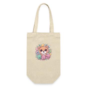 Kawaii Anime – Cute Manga Design for Otakus Teddy - Gift Bag for Bottles - nature - Front
