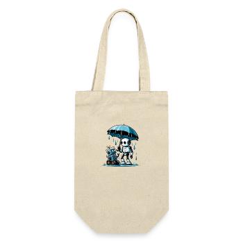 Robot under umbrella in the rain - Gift Bag for Bottles - nature - Front