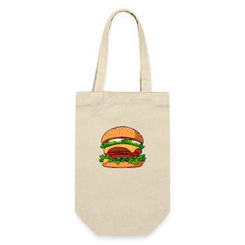 beef hamburger burger fast food, junk food - Geschenkbeutel für Flaschen - Natur - Vorne